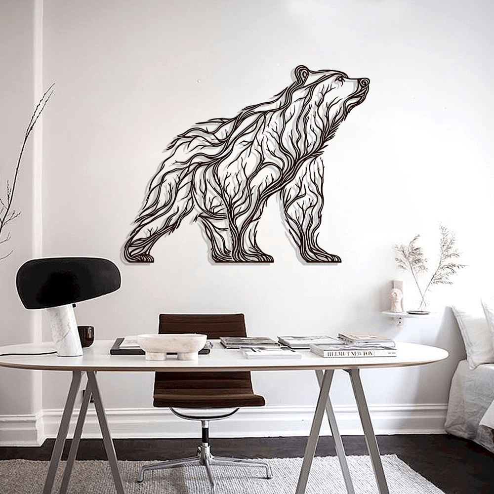 Bear Silhouette Metal Wall Art