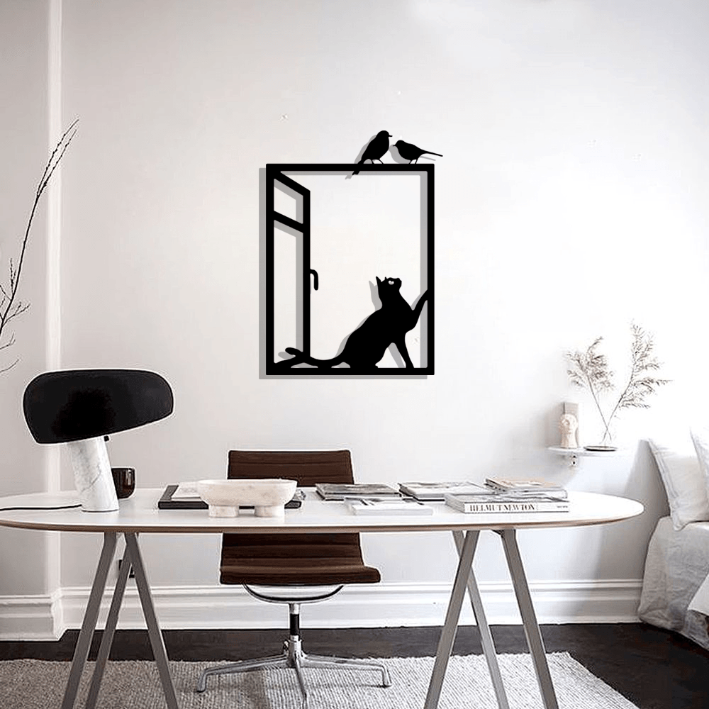 Cat Silhouette Metal Wall Art