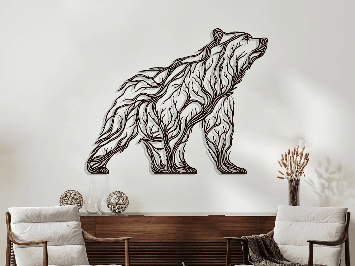 Bear Silhouette Metal Wall Art