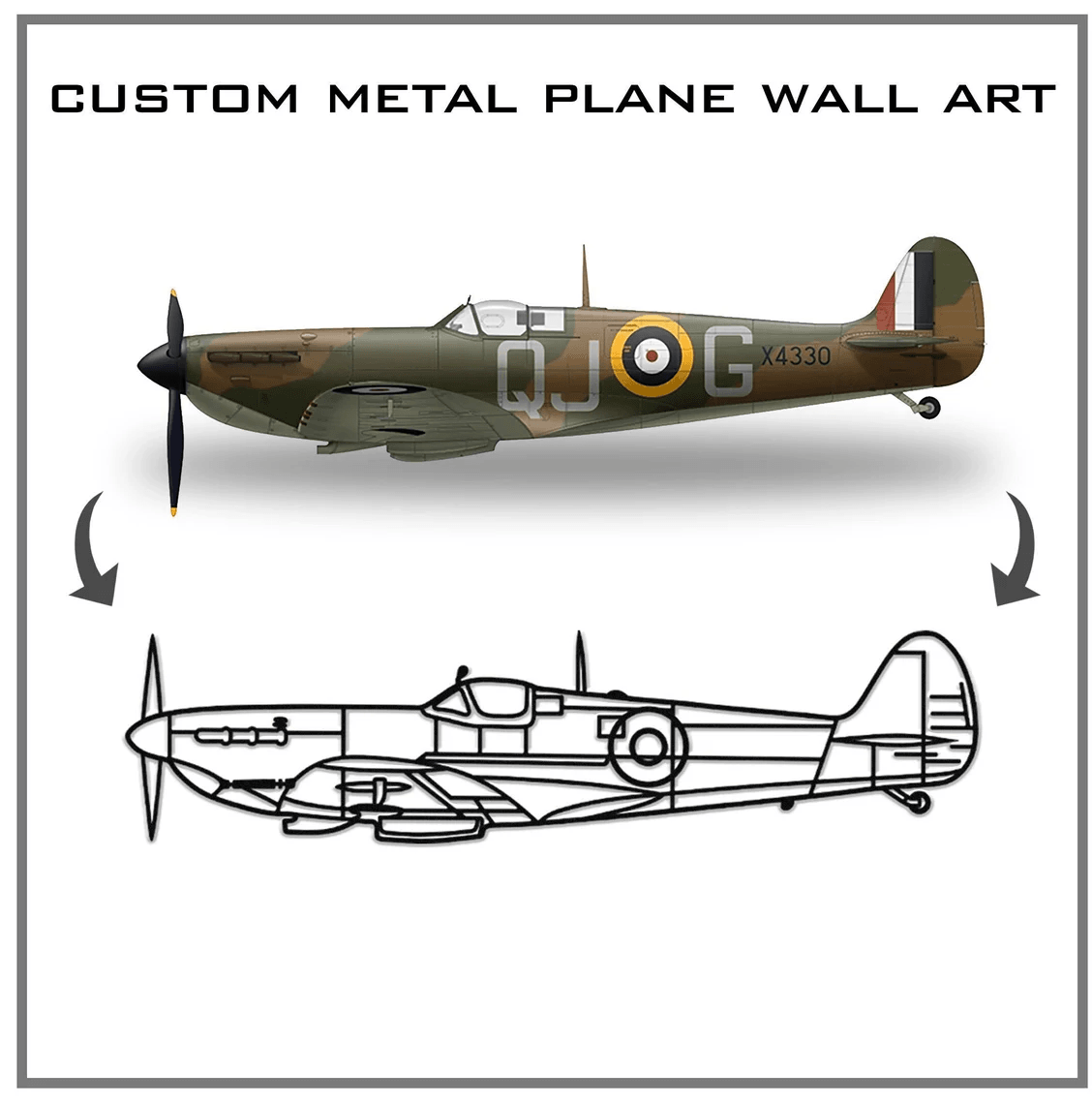 Your Custom Aircraft Silhouette Metal Wall Art