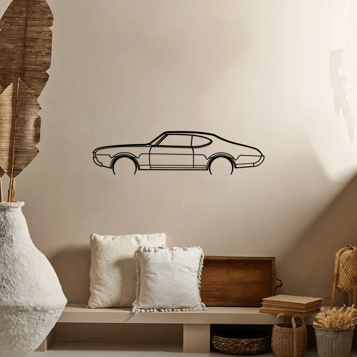 442 Holiday Coupe 1969 Silhouette Metal Wall Art