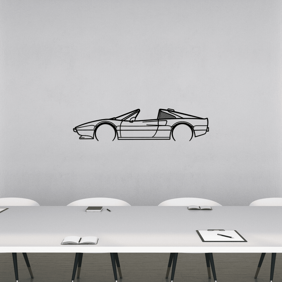 308 GTS QV 1984 Detailed Silhouette Metal Wall Art