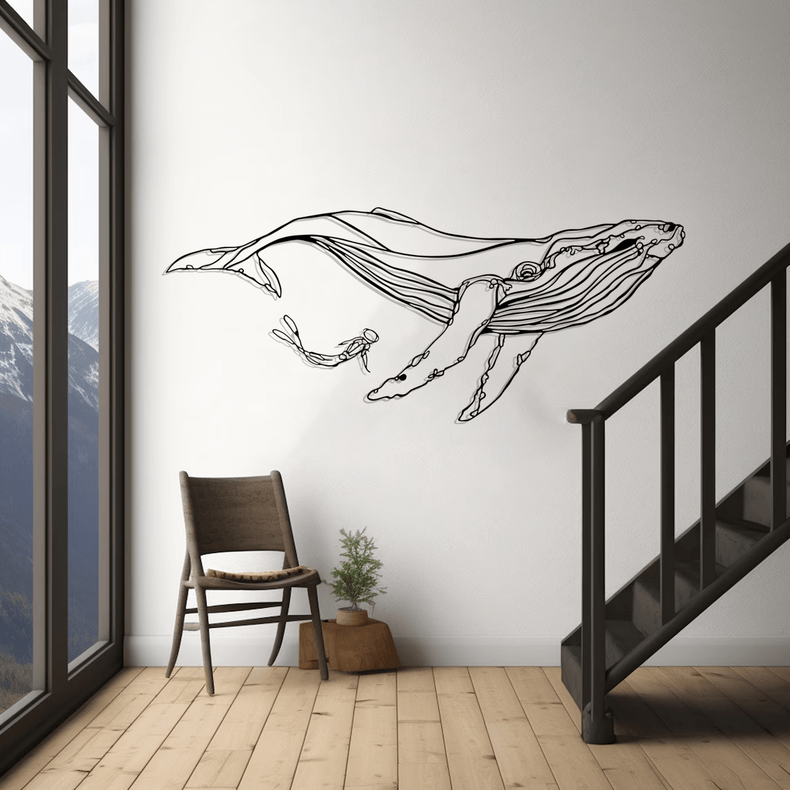 Whale Silhouette Metal Wall Art