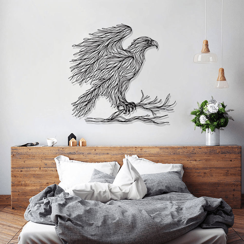 Tree Eagle Silhouette Metal Wall Art