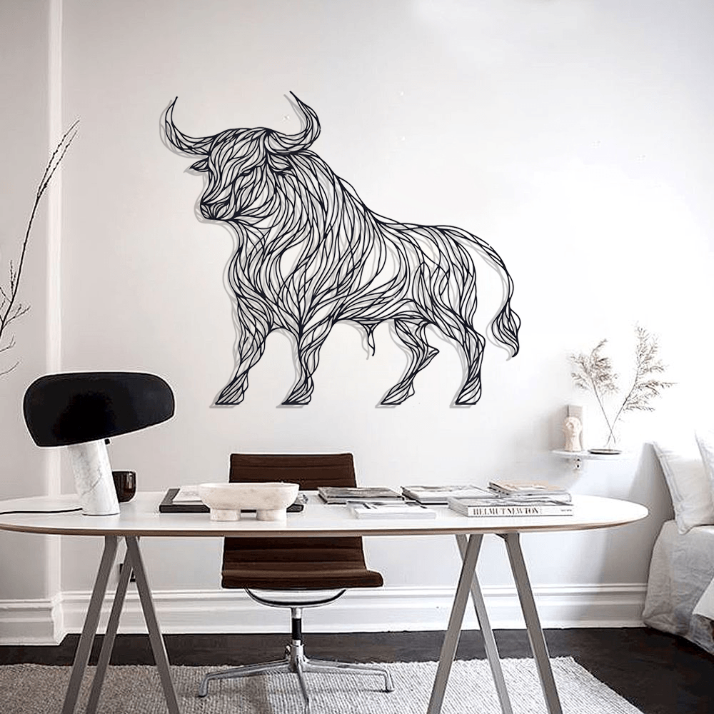 Bull Silhouette Metal Wall Art