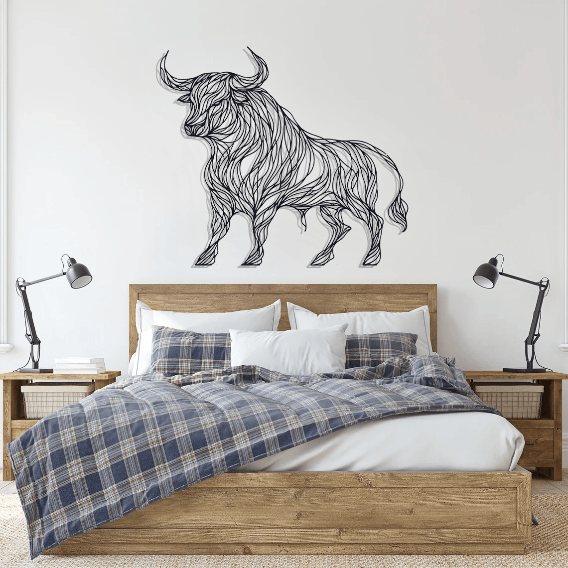 Bull Silhouette Metal Wall Art