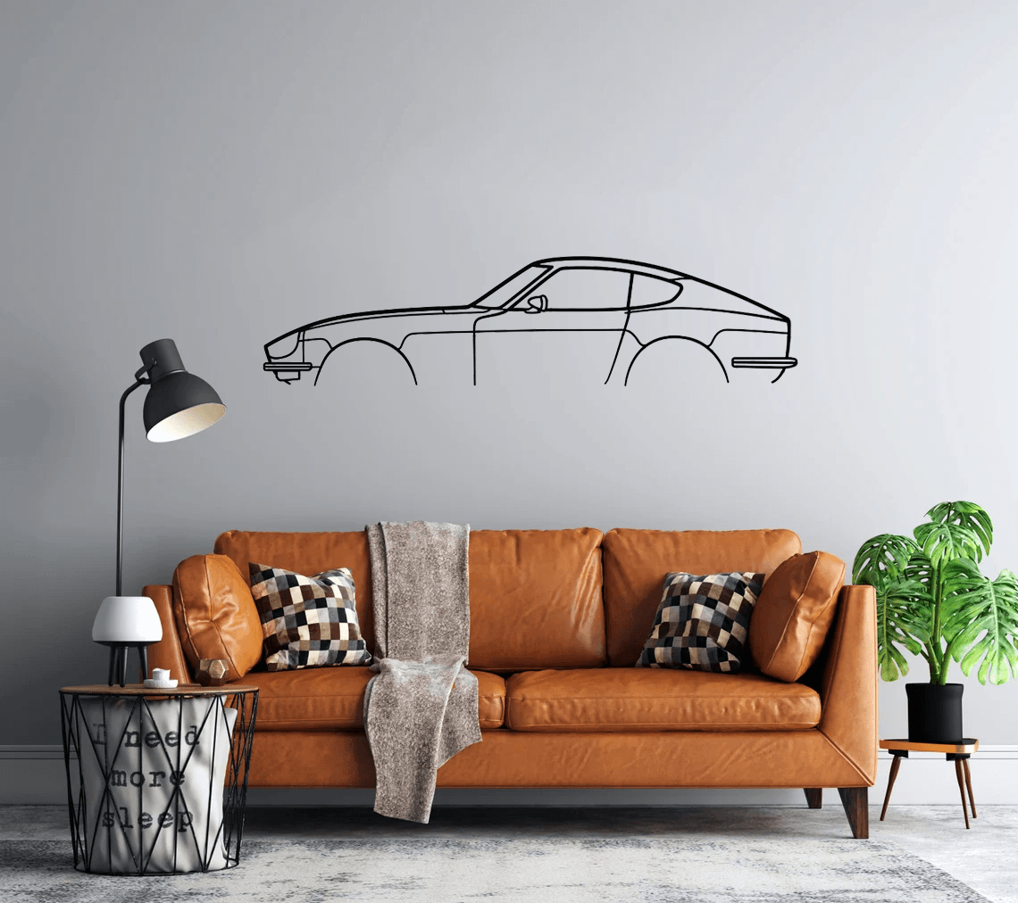 240z 280z Classic Silhouette Metal Wall Art