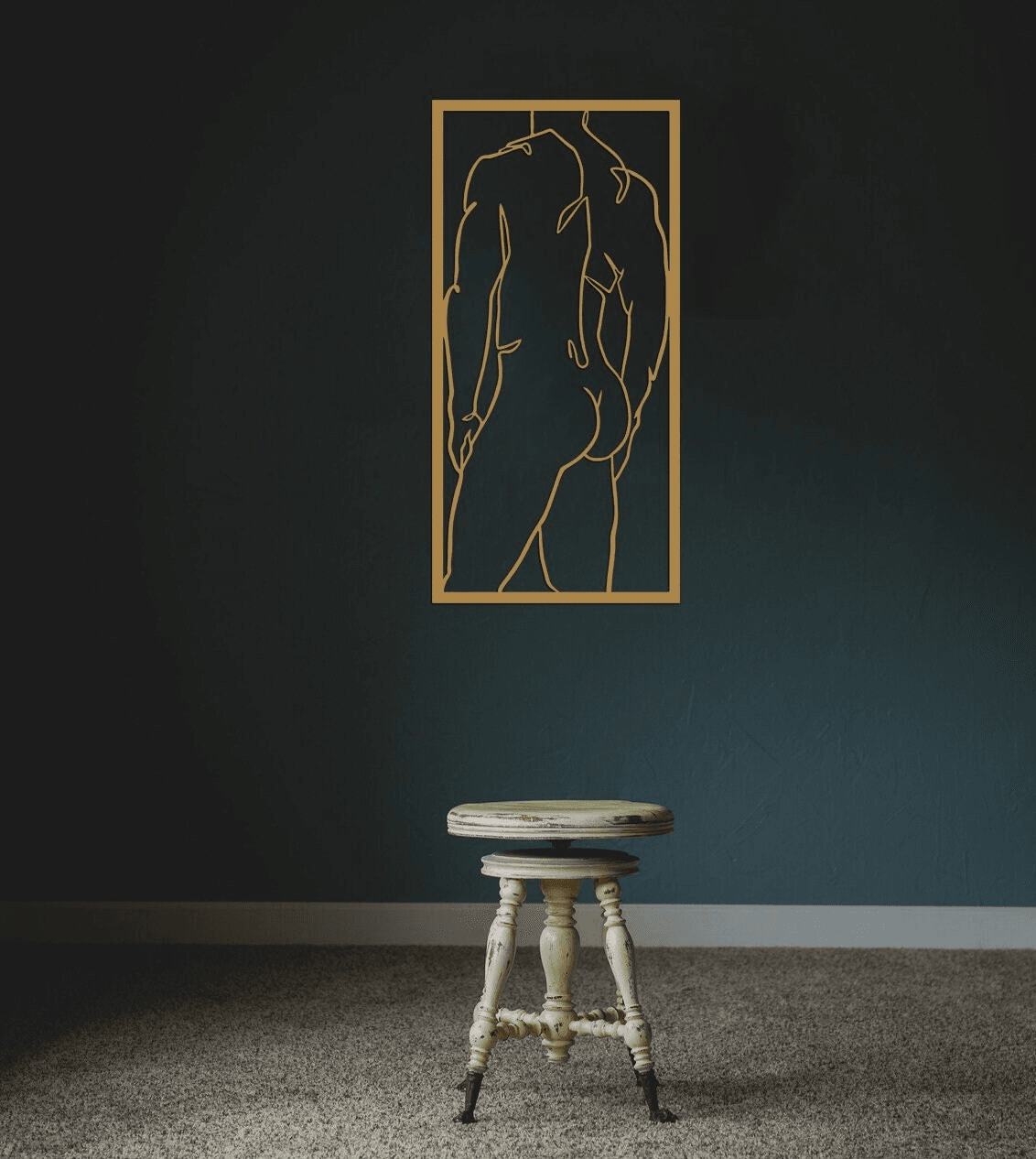 Nude Man Body Silhouette Metal Wall Art