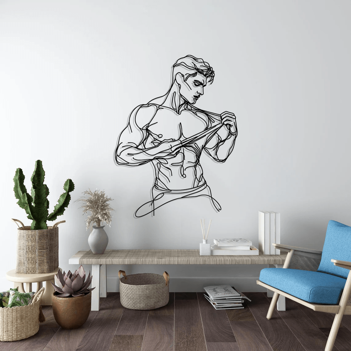 Man Body Silhouette Metal Wall Art