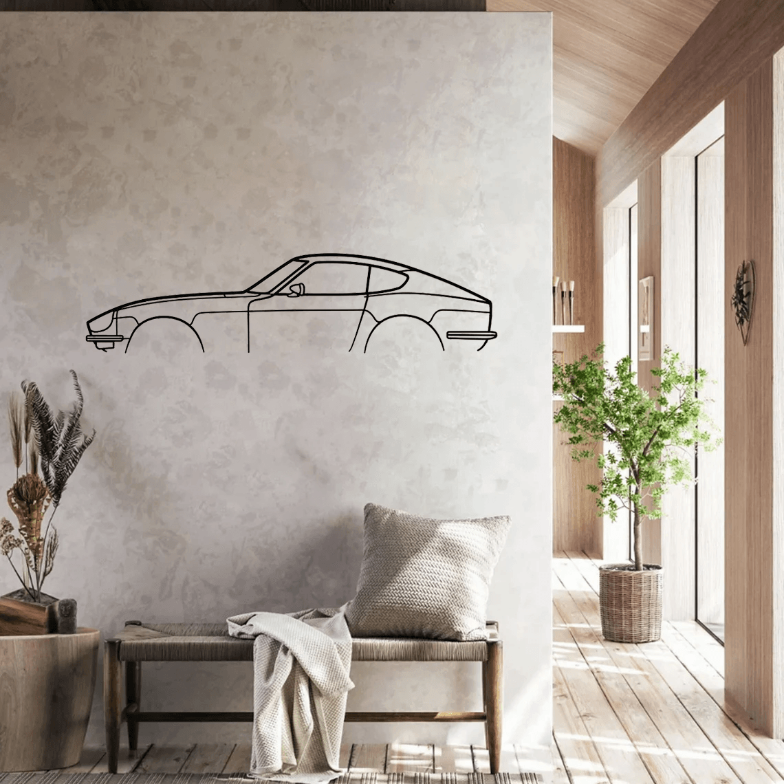 240z 280z Classic Silhouette Metal Wall Art