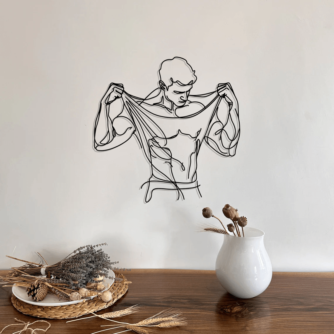 Man Nude Body Silhouette Metal Wall Art