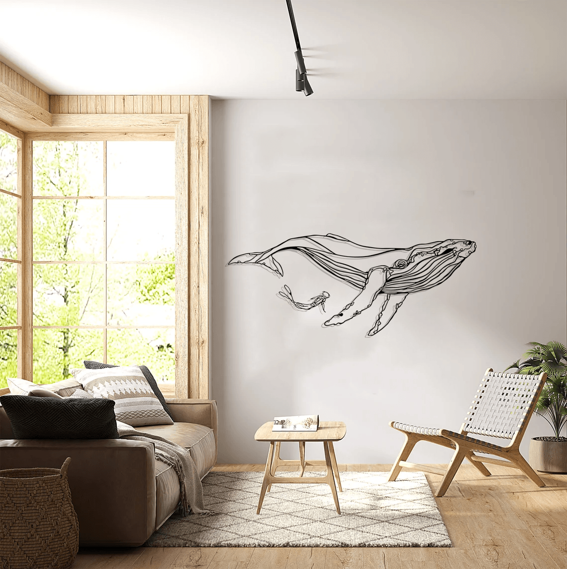 Whale Silhouette Metal Wall Art