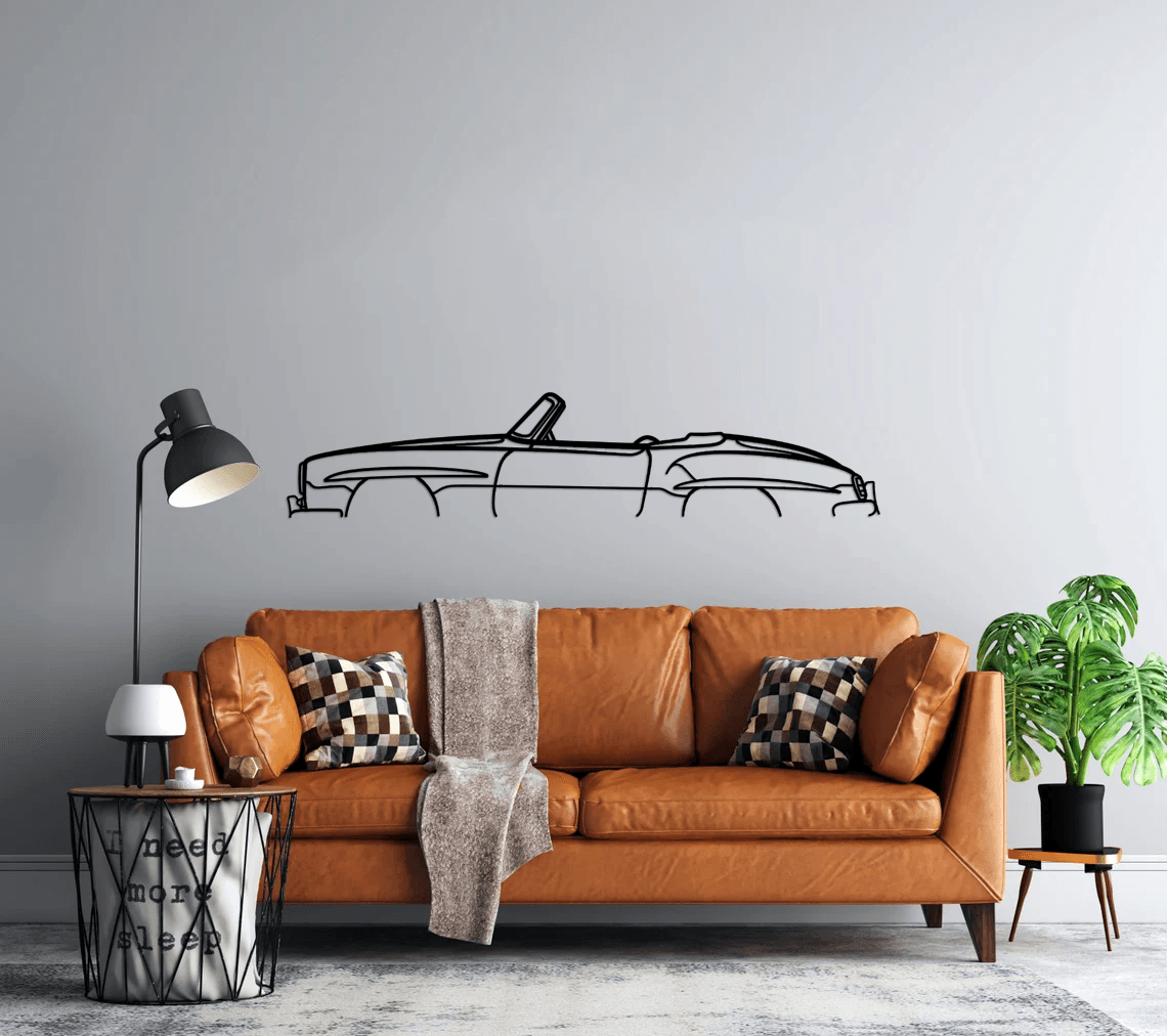 190SL 1958 Classic Silhouette Metal Wall Art