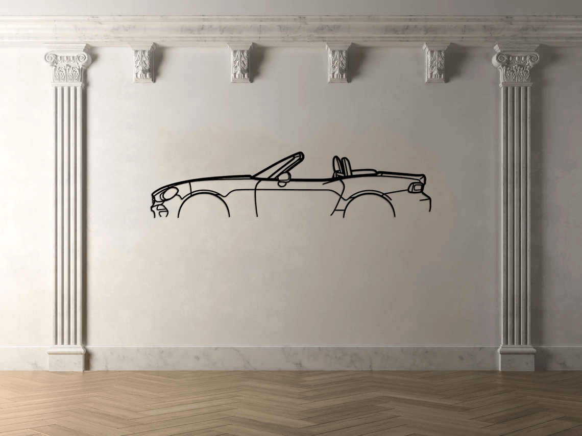 124 Spider 2019 Classic Silhouette Metal Wall Art