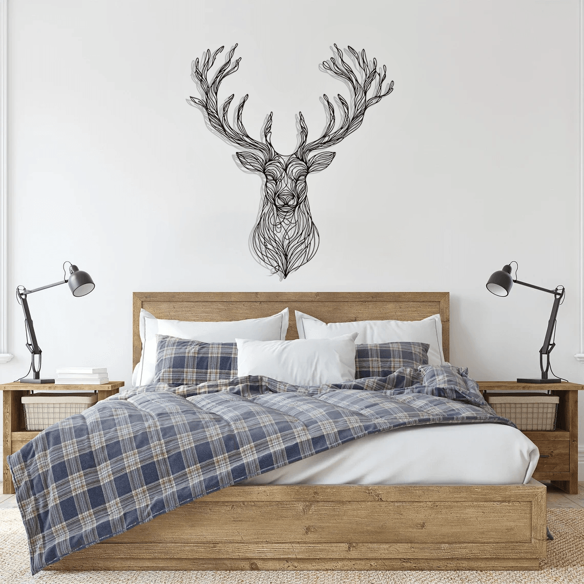 Deer Head Silhouette Metal Wall Art