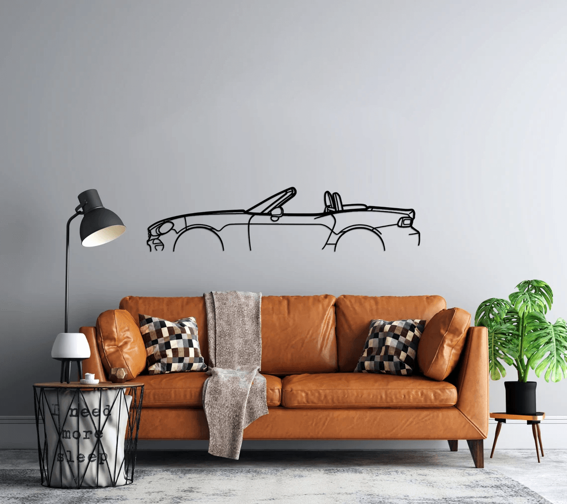 124 Spider 2019 Classic Silhouette Metal Wall Art