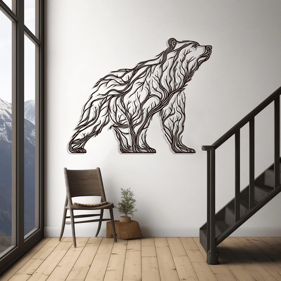 Bear Silhouette Metal Wall Art