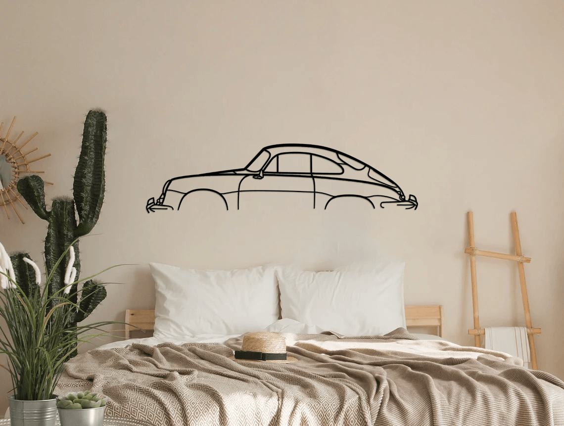 356 Coupe 1964 Classic Silhouette Metal Wall Art