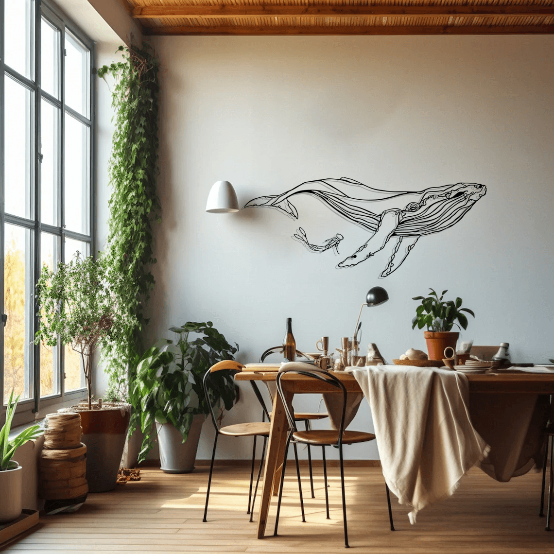 Whale Silhouette Metal Wall Art