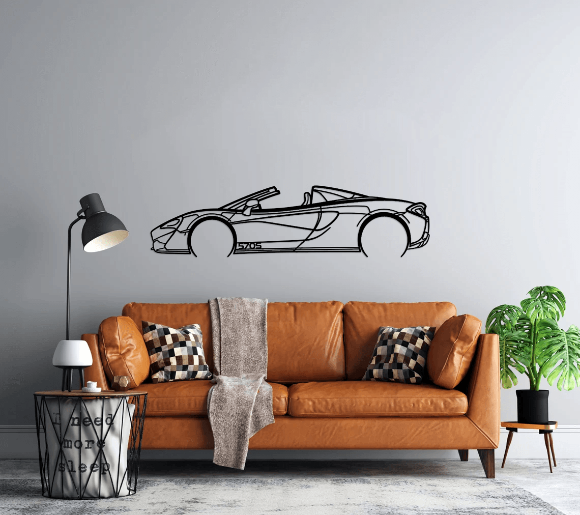 570S Convertible Detailed Silhouette Metal Wall Art