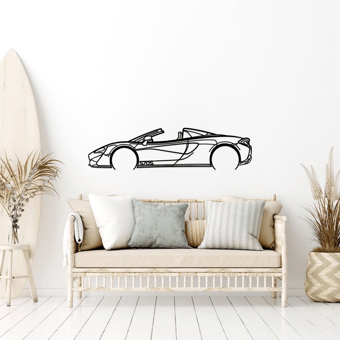 570S Convertible Detailed Silhouette Metal Wall Art