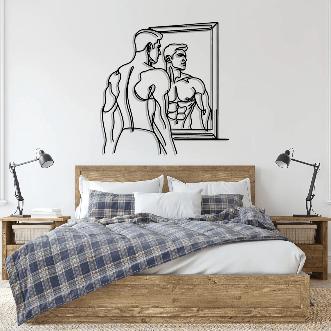 Man Body Silhouette Metal Wall Art