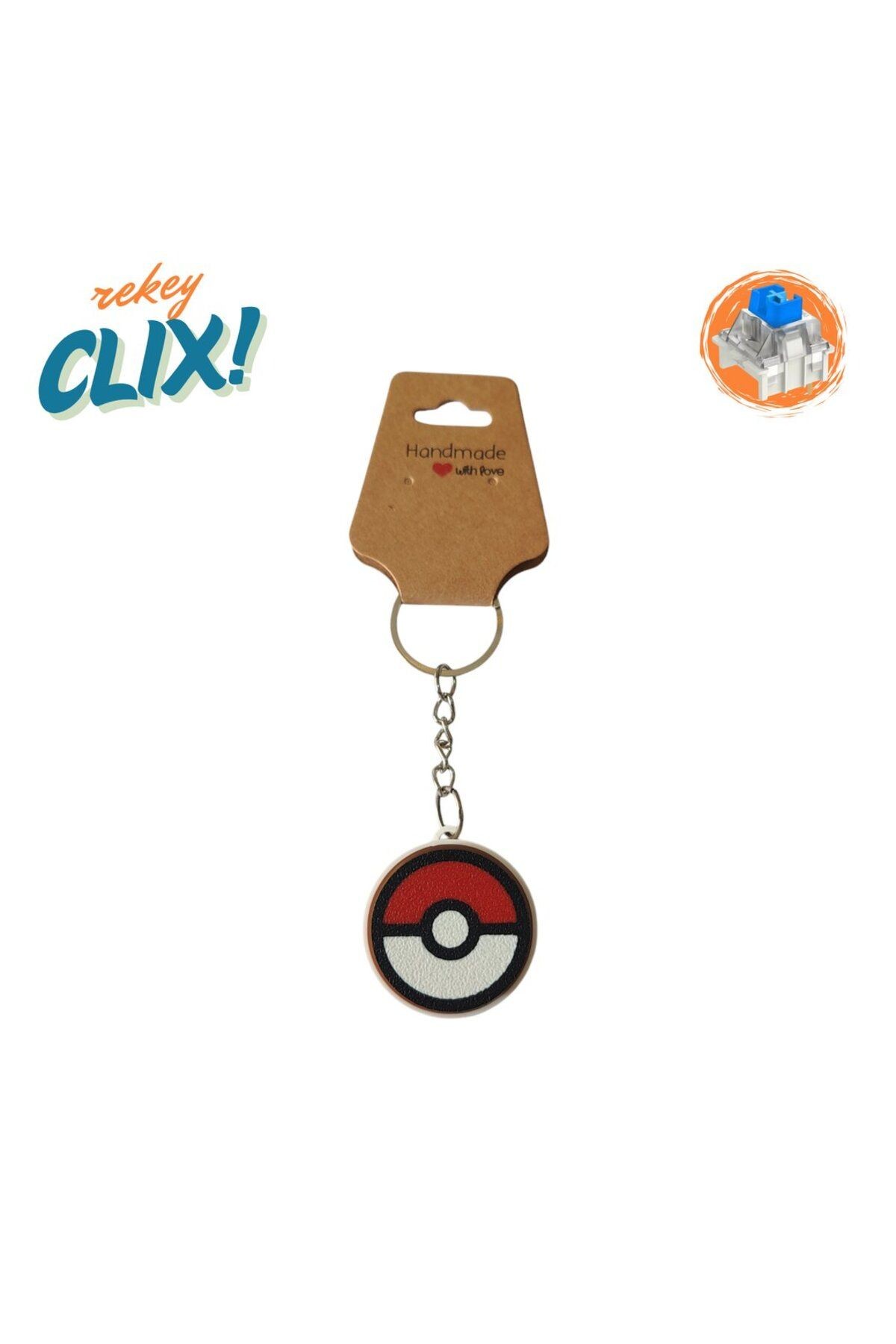 CLIX! Pokeball Stres Atıcı Blue Switch Tuş Anahtarlık - rekey