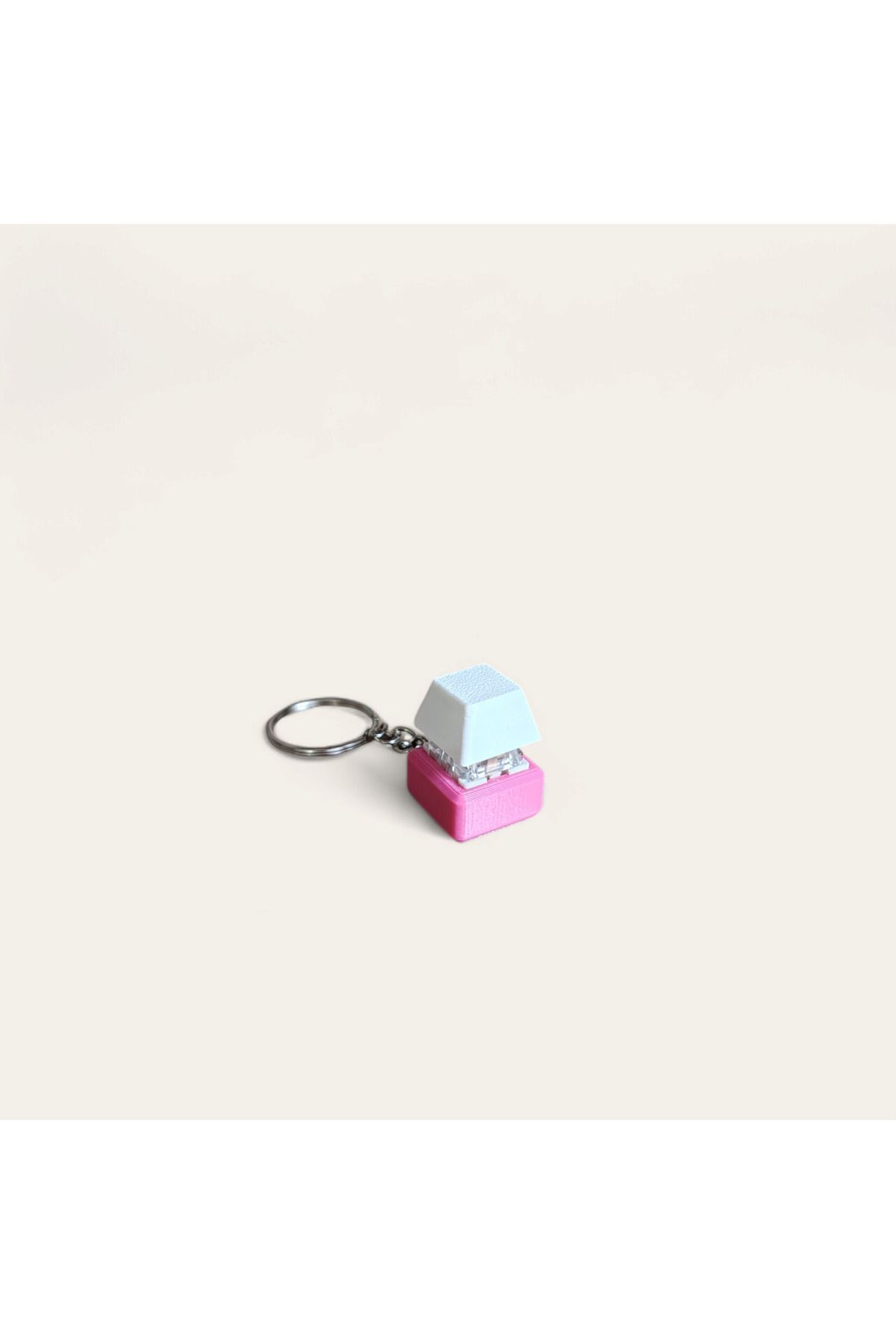 Keycap Tuş Anahtarlık - Blue Switch Anahtarlık - Stres Atıcı - Tuş Basma Hisli - Pembe