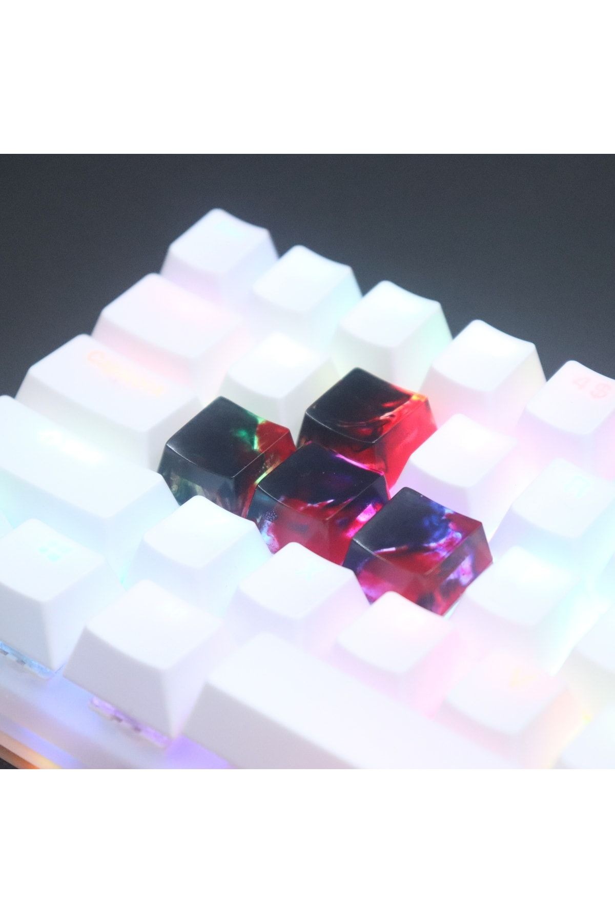 Red Shadow Wasd Mekanik Klavye Uyumlu Tuş Seti - Keycap Set - Artisan Keycaps