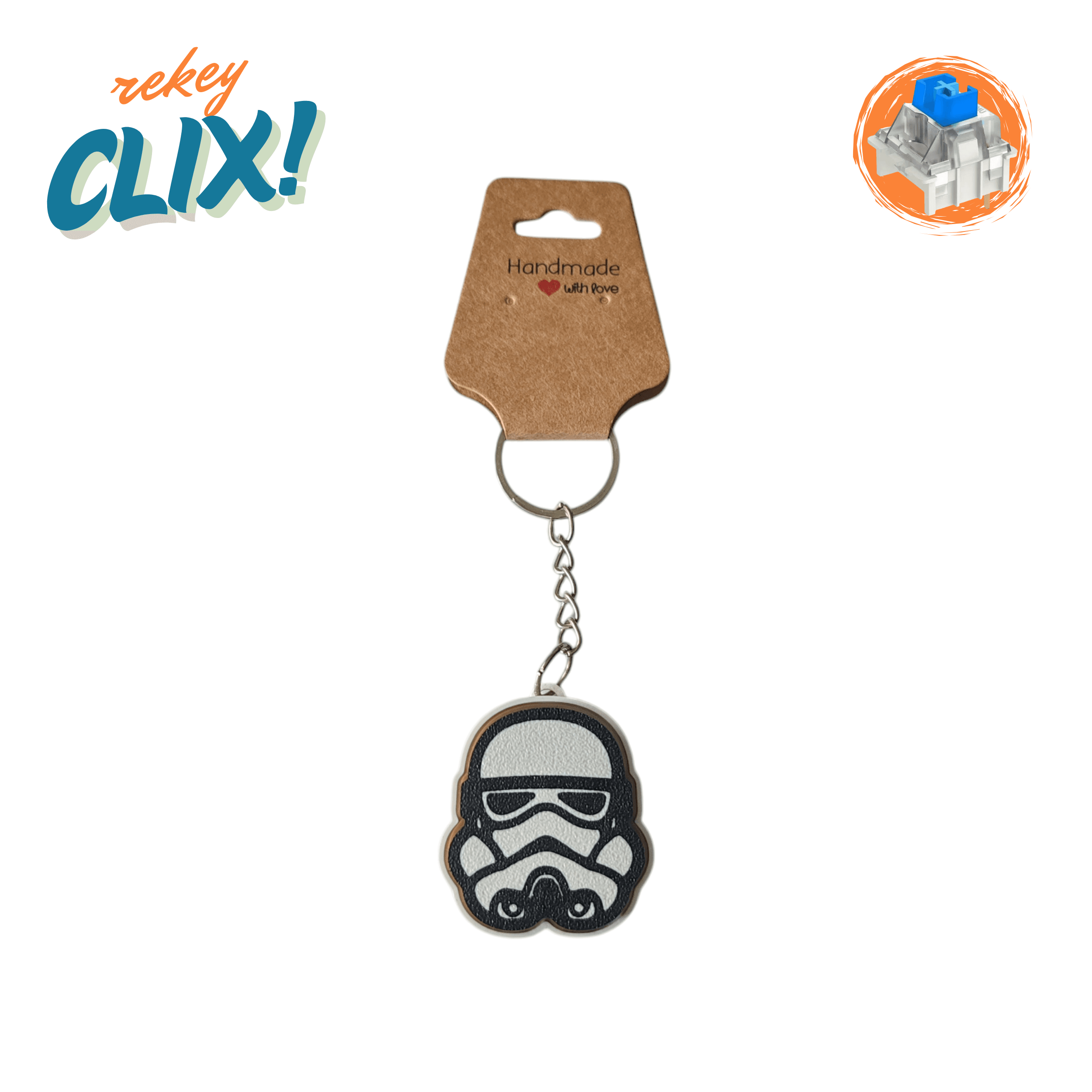 CLIX! Stormtrooper Stres Atıcı Blue Switch Tuş Anahtarlık - rekey 