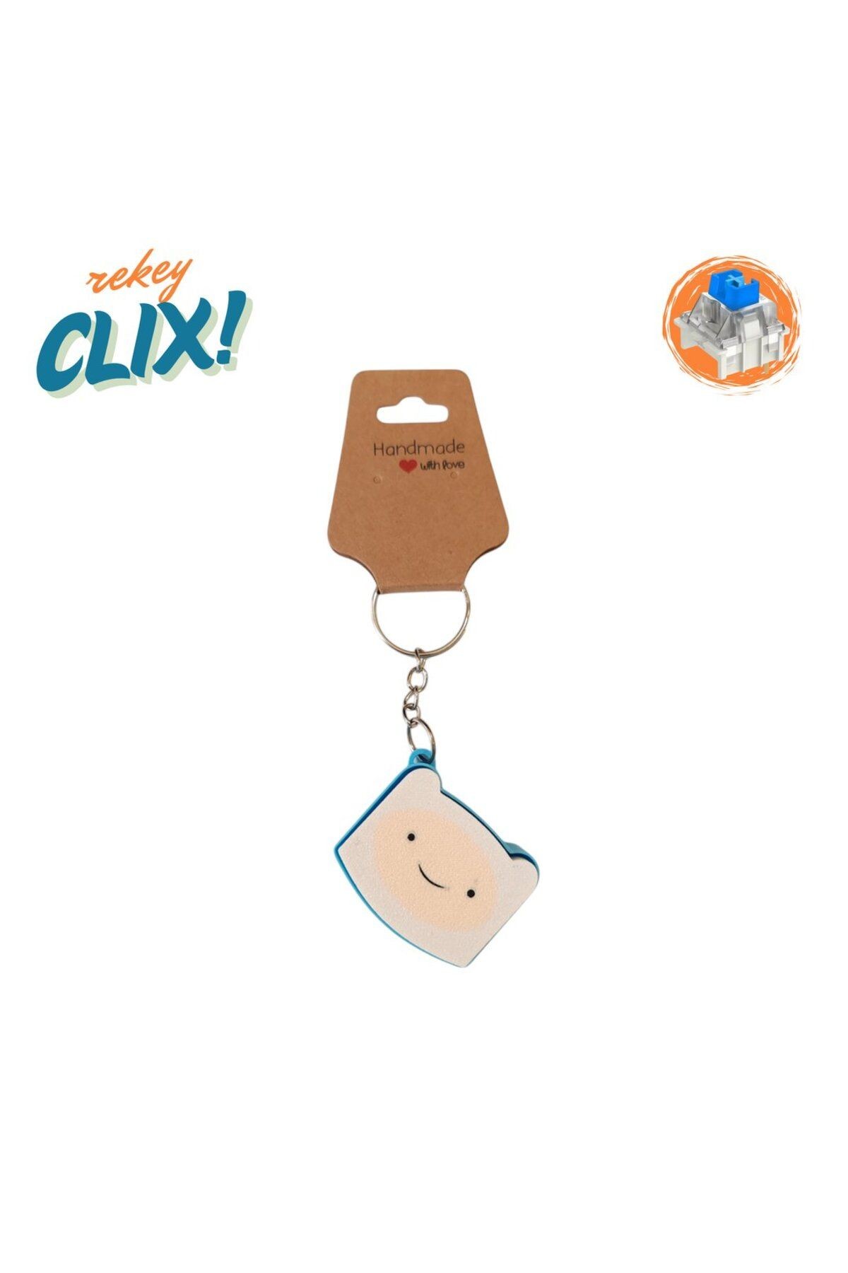 CLIX! Adventure Time Finn Stres Atıcı Blue Switch Tuş Anahtarlık - rekey