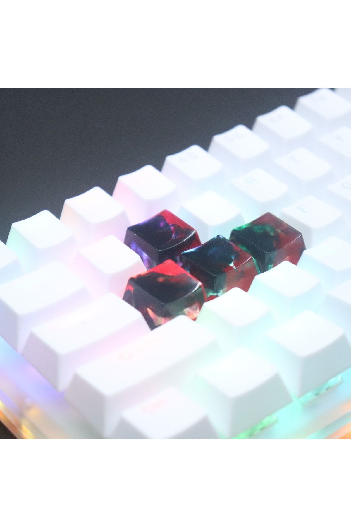 Red Shadow Wasd Mekanik Klavye Uyumlu Tuş Seti - Keycap Set - Artisan Keycaps