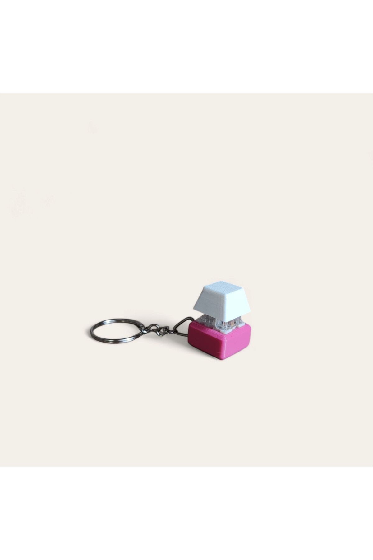 Keycap Tuş Anahtarlık - Blue Switch Anahtarlık - Stres Atıcı - Tuş Basma Hisli - Pembe