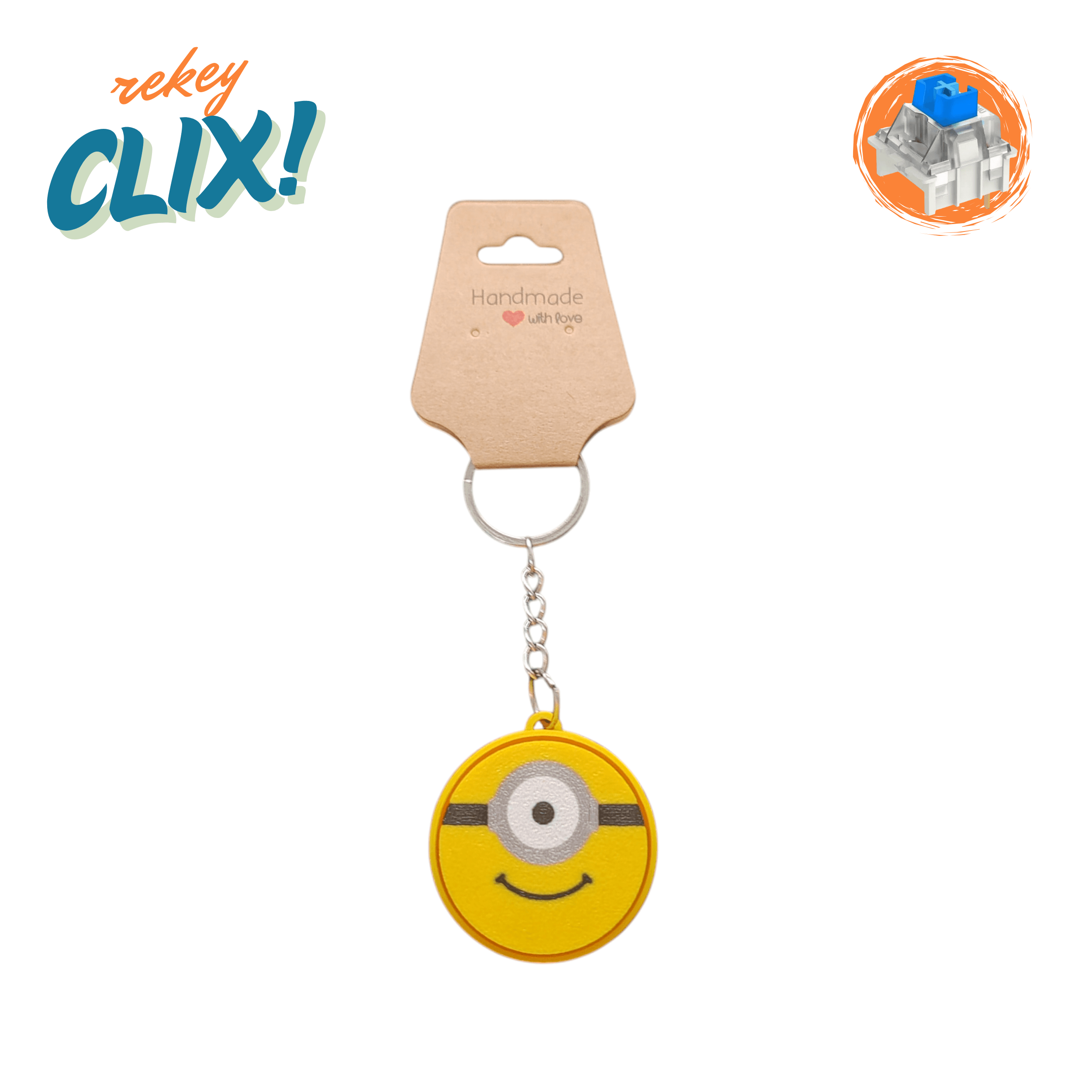 CLIX! Minion Stres Atıcı Blue Switch Tuş Anahtarlık - rekey 