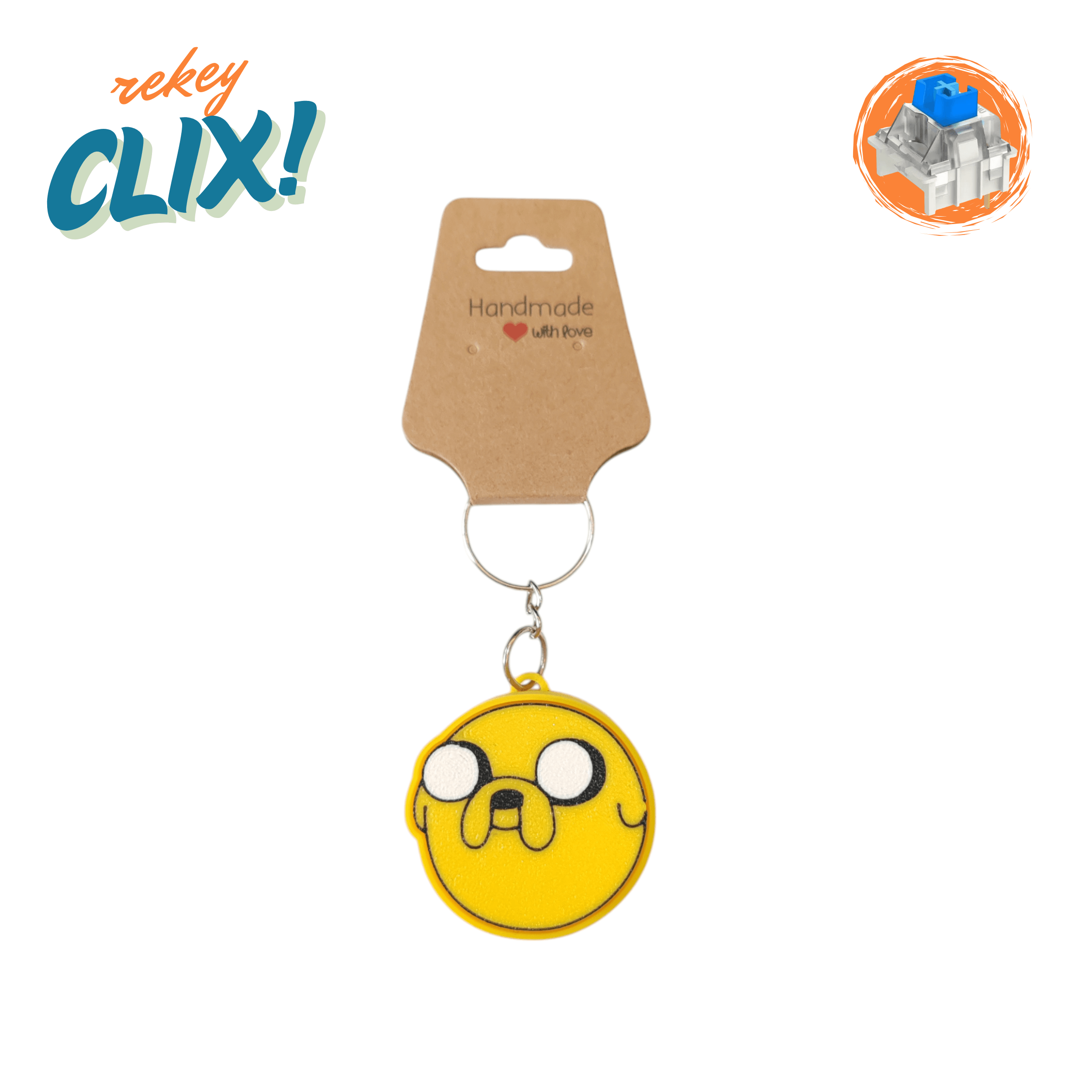 CLIX! Adventure Time JACK Stres Atıcı Blue Switch Tuş Anahtarlık - rekey 