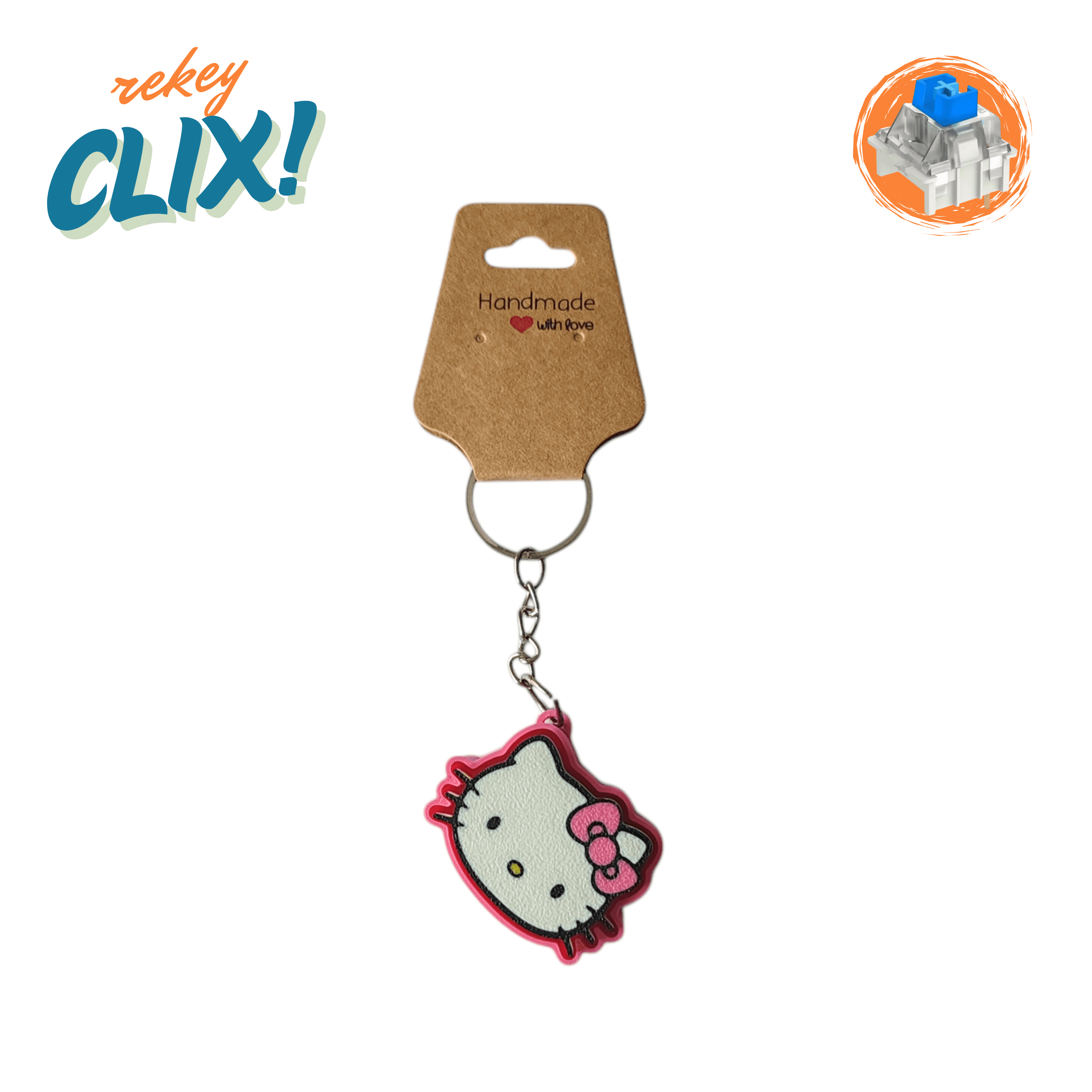 CLIX! Hello Kitty Stres Atıcı Blue Switch Tuş Anahtarlık - rekey 