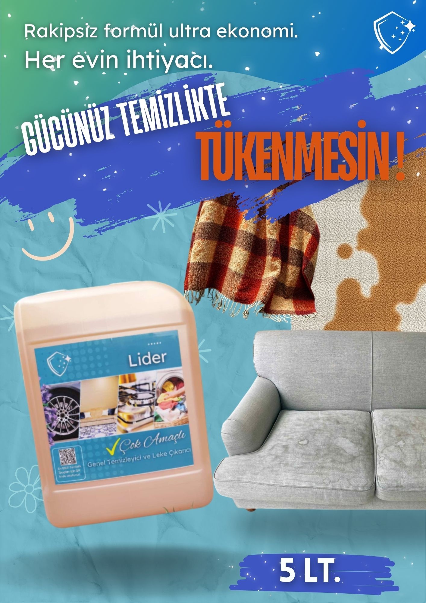 Çok Amaçlı Genel Temizleyici ve Leke Çıkarıcı 5LT