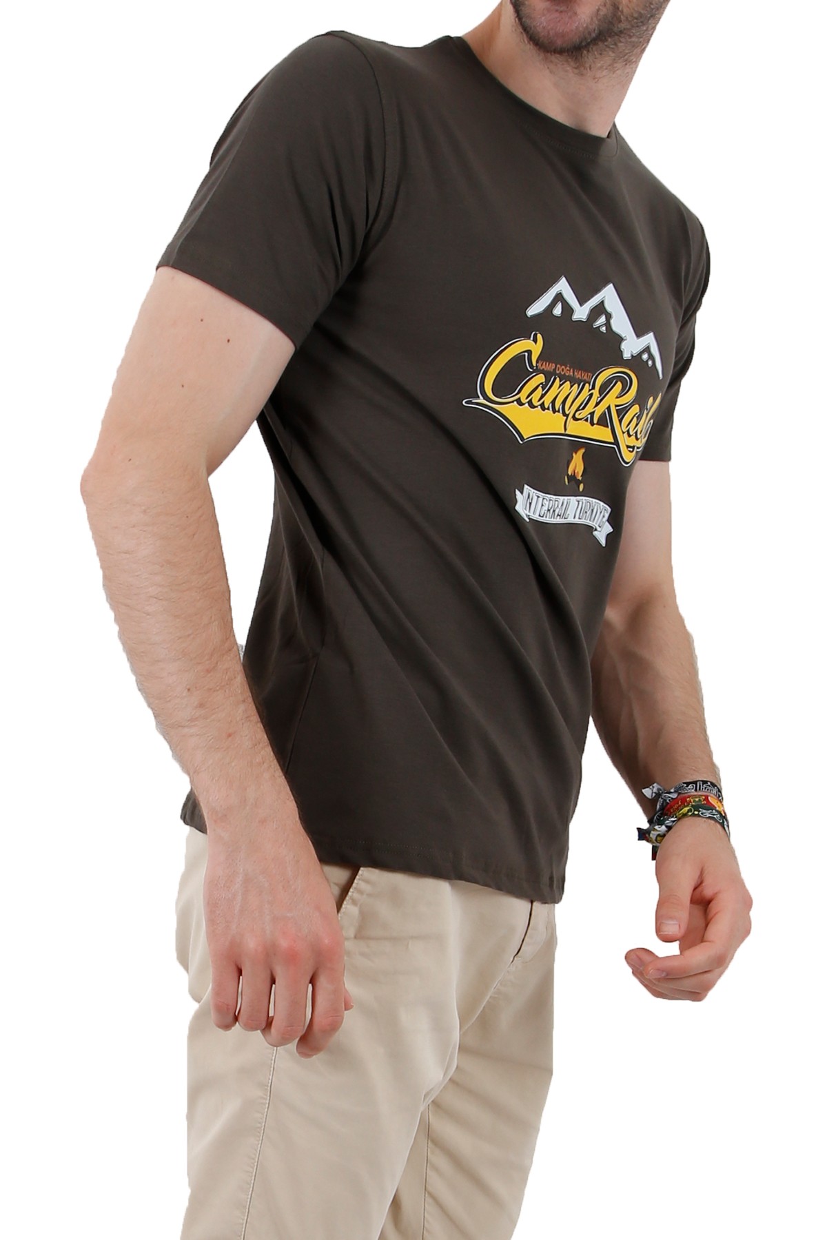 Camprail Özel Tasarım Unisex T-Shirt / Haki Yeşili