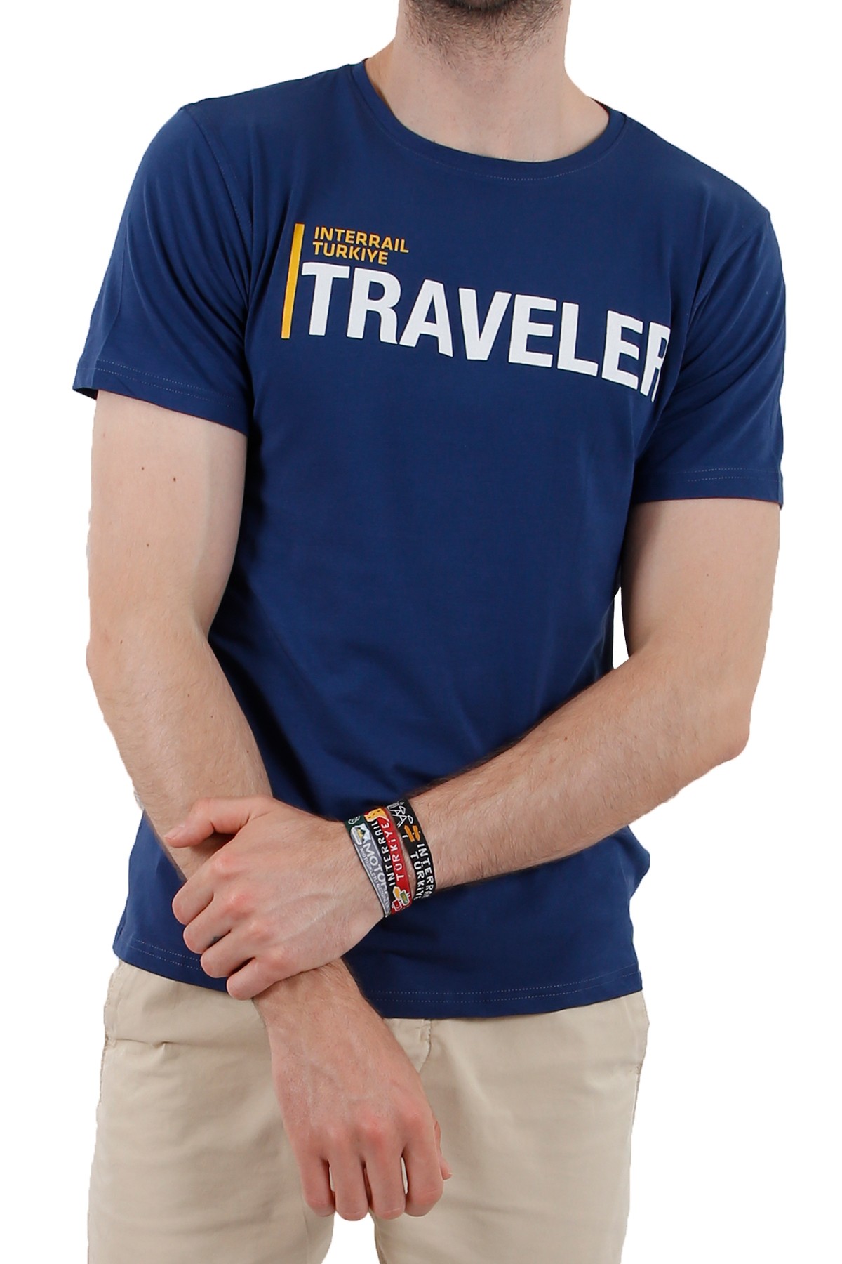 Interrail Türkiye "TRAVELER" Özel Tasarım T-shirt  / Koyu Mavi