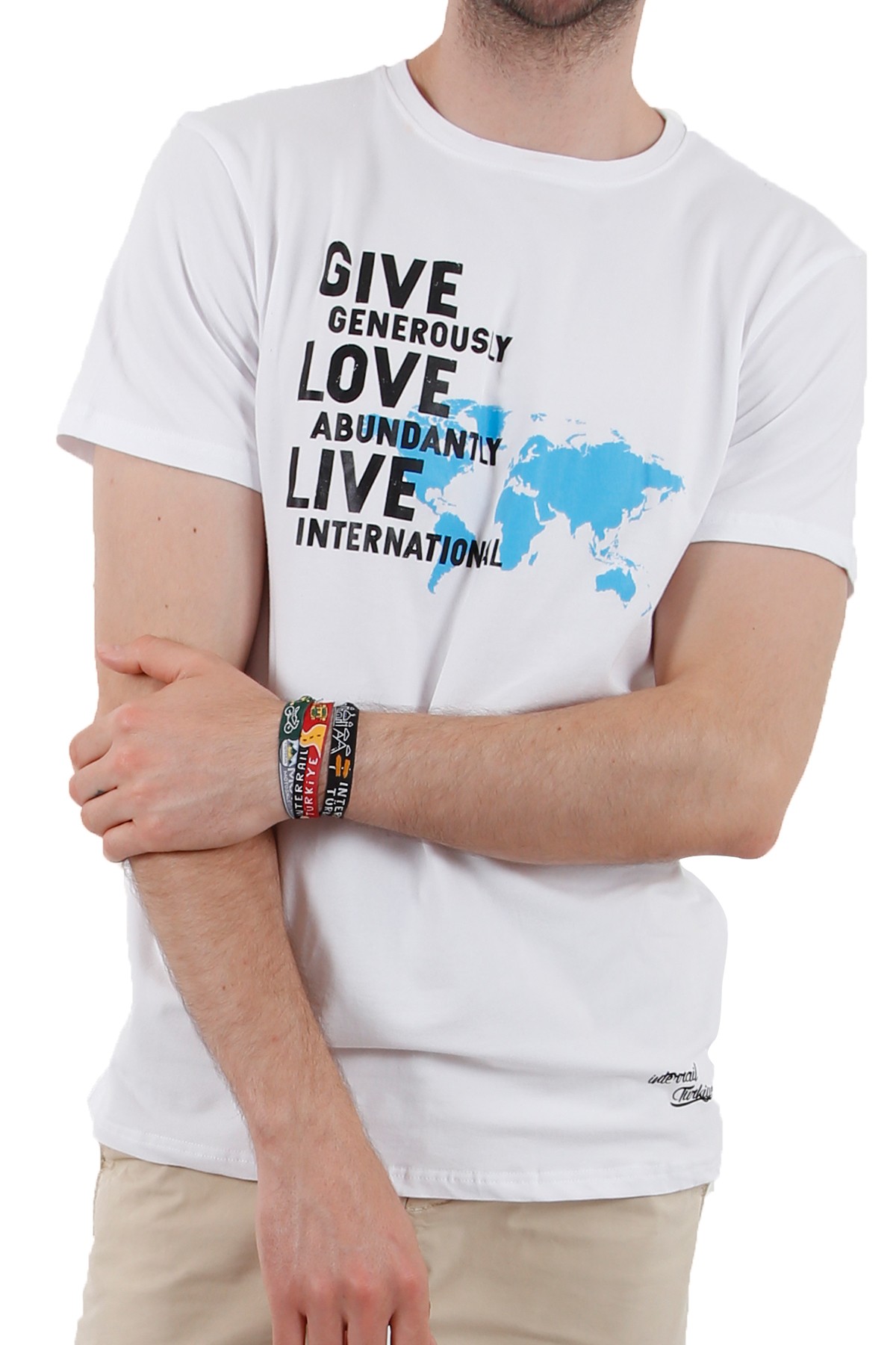 Dünya Haritalı Özel Tasarım Unisex T-Shirt