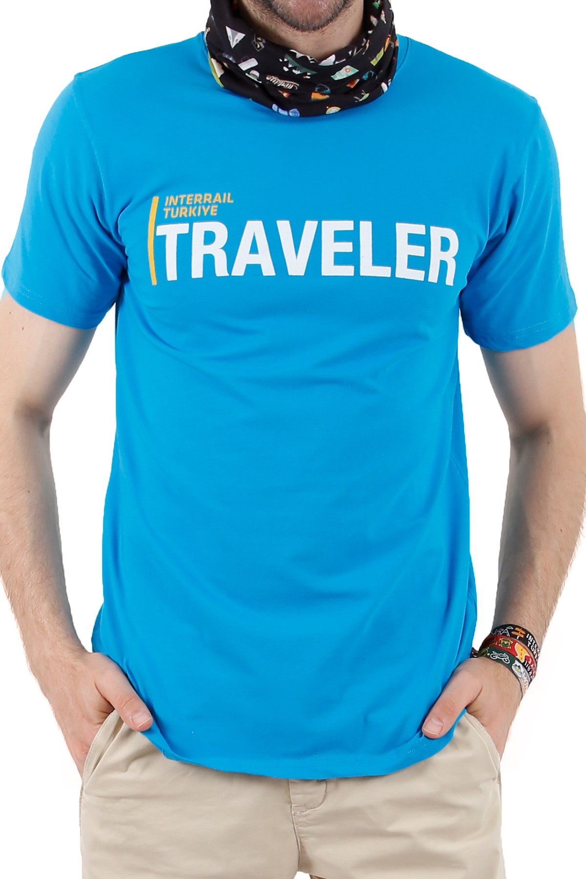 Interrail Türkiye "TRAVELER" Özel Tasarım T-shirt  / Mavi