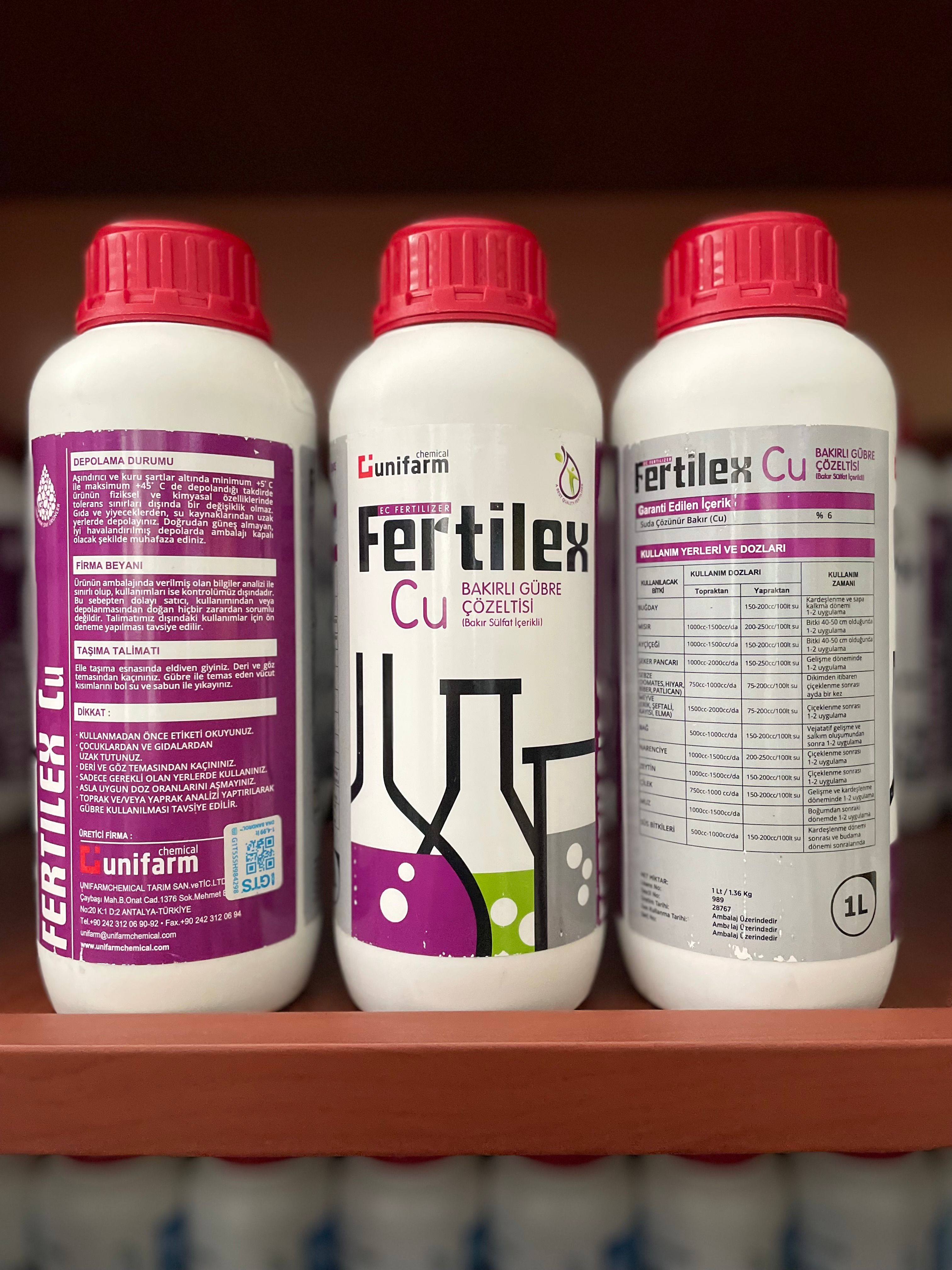 FERTİLEX Cu Sıvı Bakır 1 LT