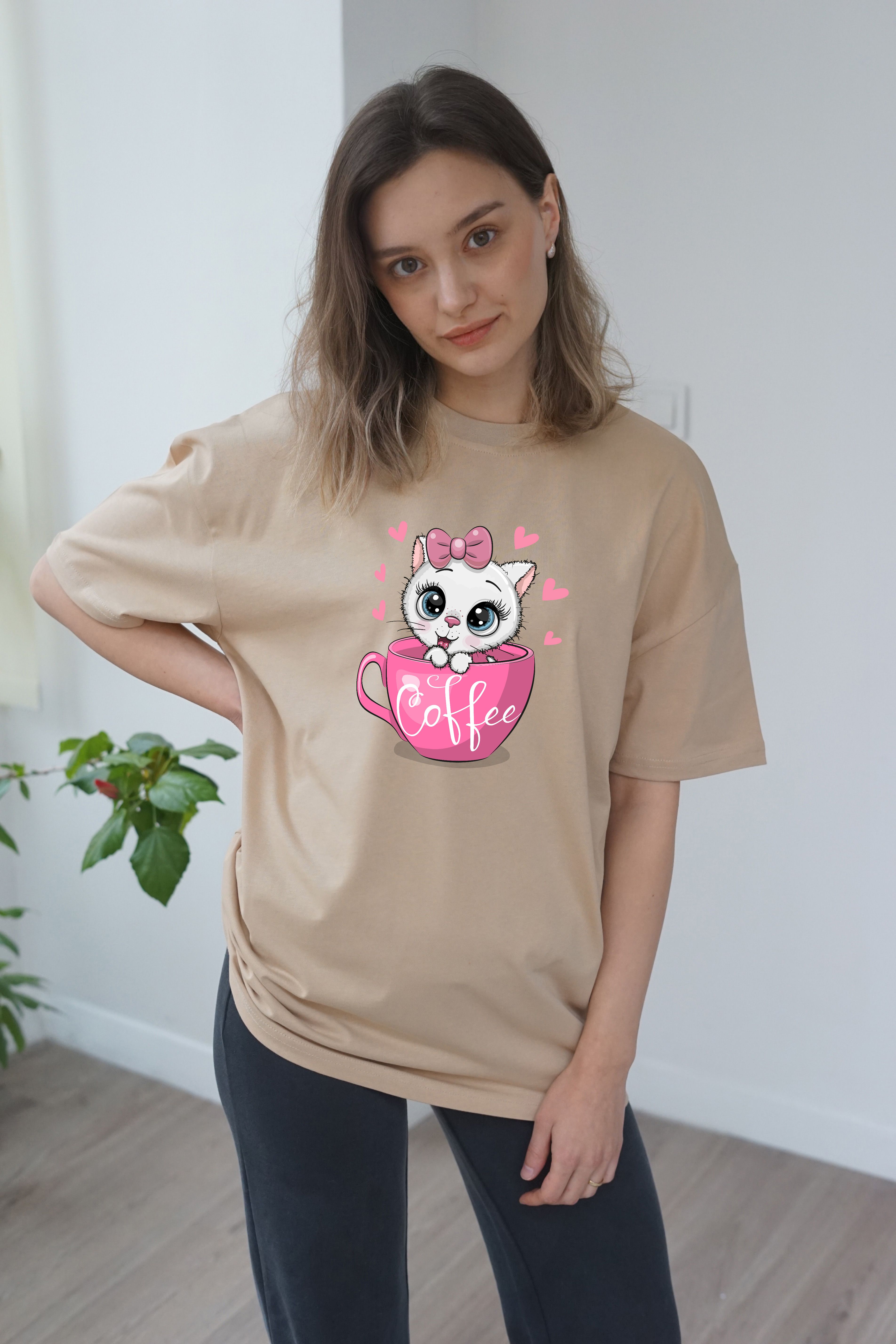 Coffee Baskili T-shirt - Bej
