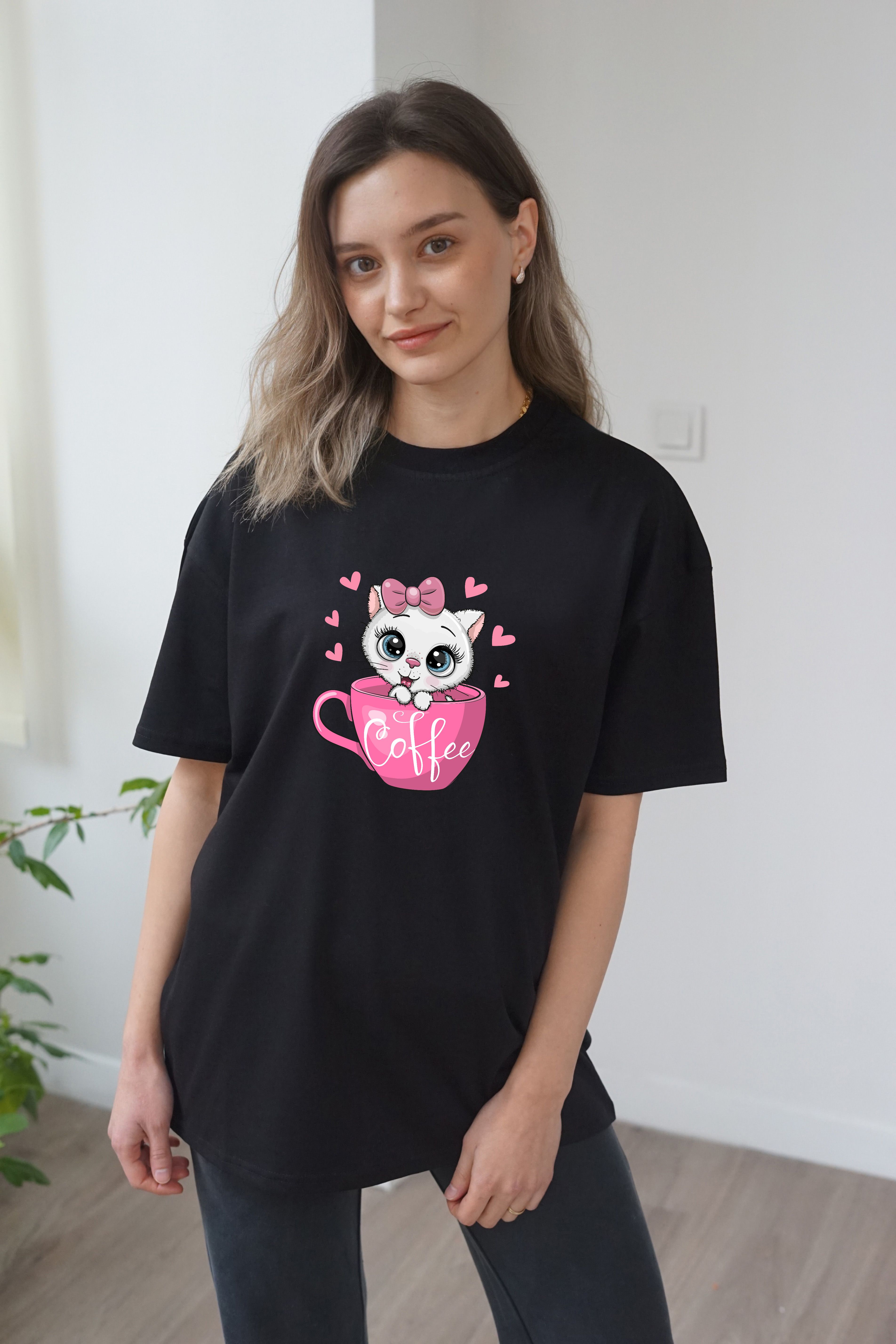 Coffee Baskili T-shirt - Siyah