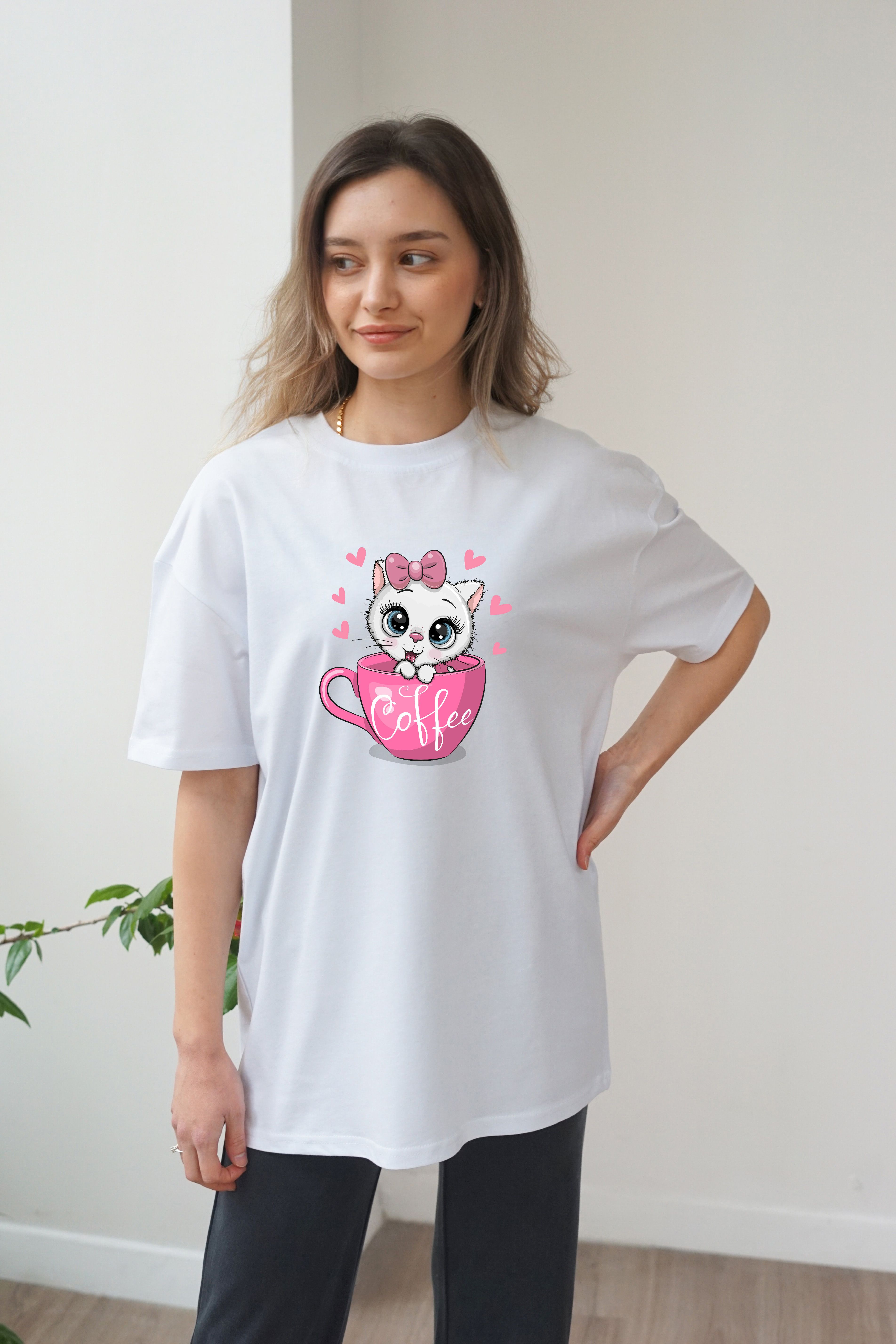 Coffee Baskili T-shirt - Beyaz
