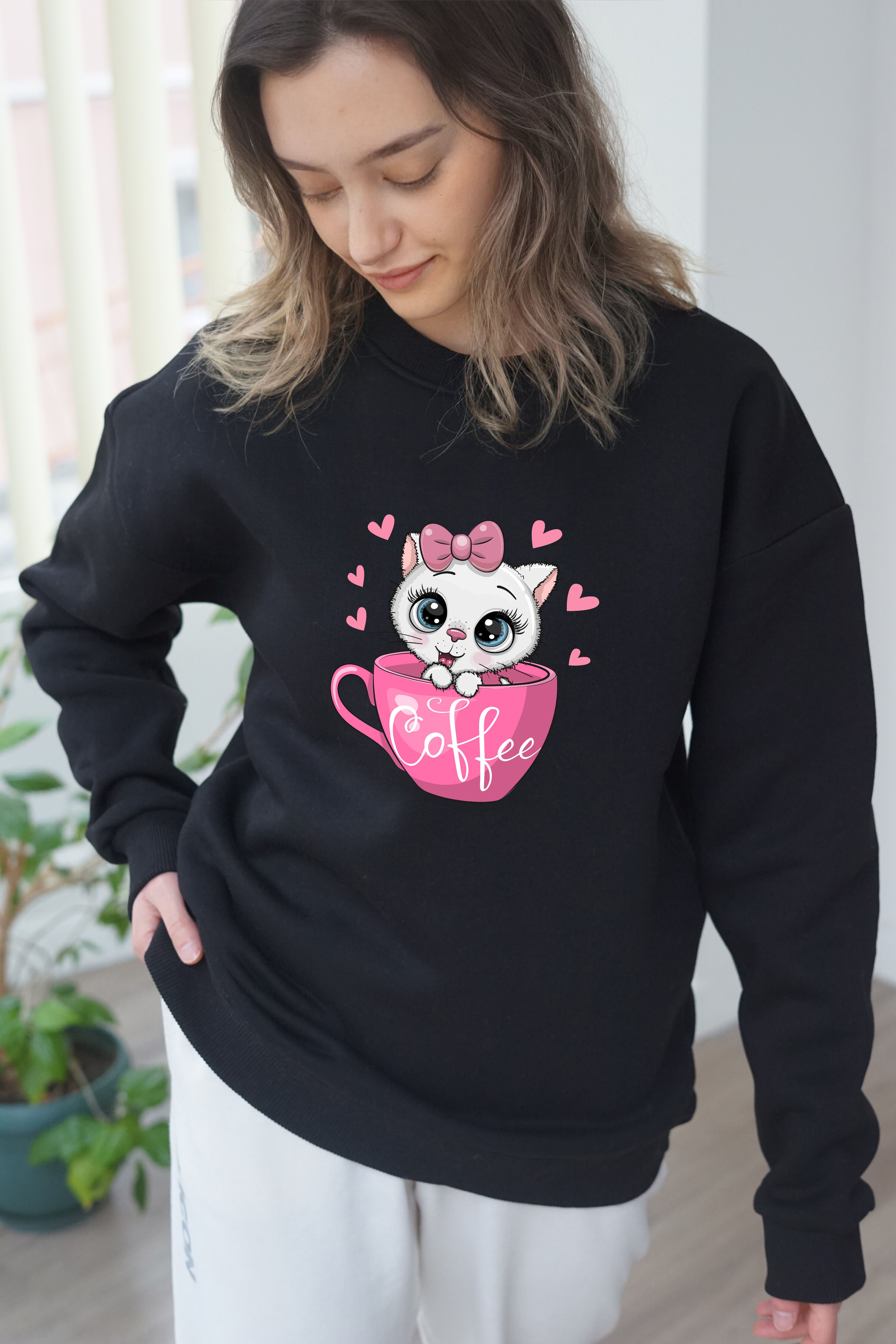Coffee Baskili Sweatshirt - Siyah
