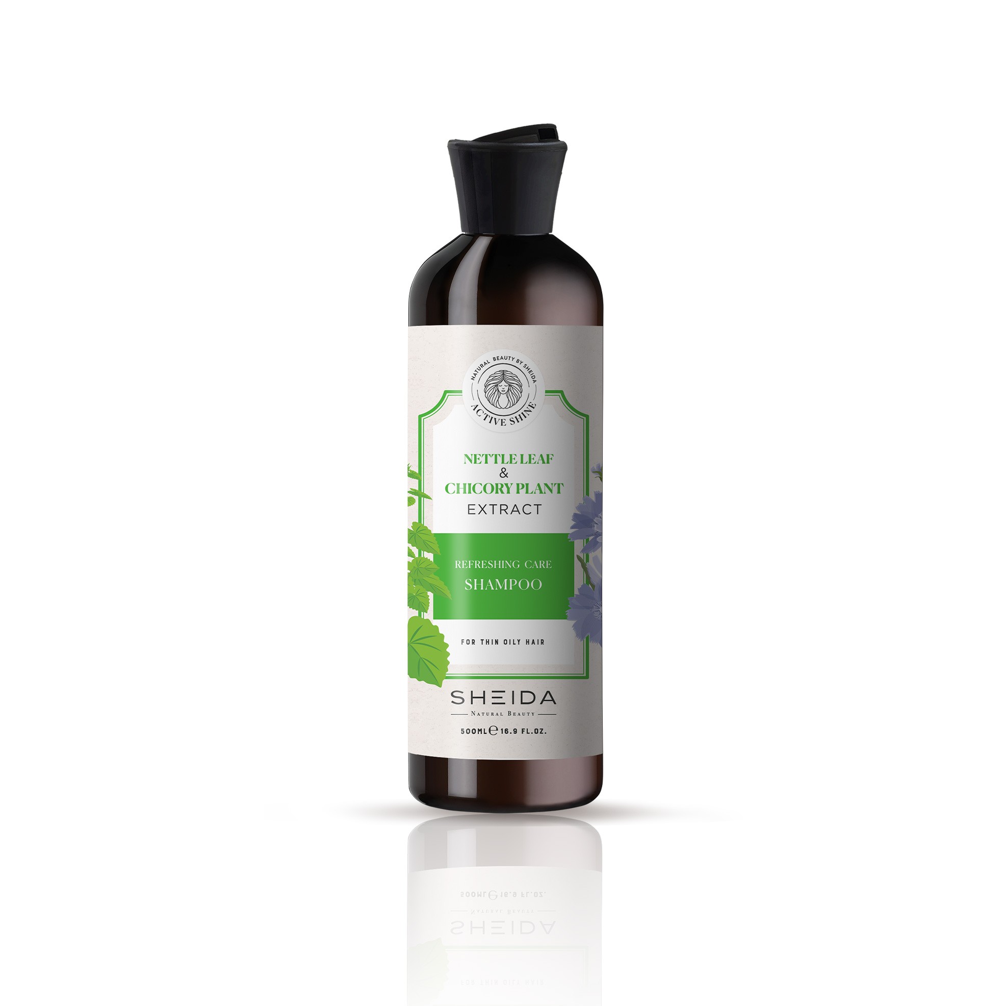 Active Shine Refreshing Care Shampoo With Nettle Leaf And Chicory Plant Extract 500 ml image