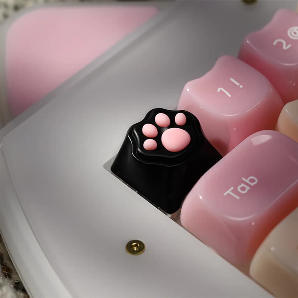 XVX Cat Paw Keycaps on Keyboard
