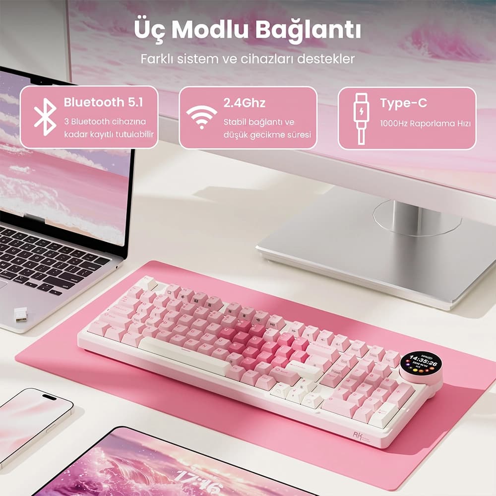 Royal Kludge RK N99 Tri-Mode Kablosuz Bağlantı ve Devasa Batarya