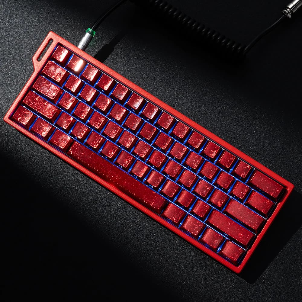 Cherry Profile Ergonomics on Red Foil Keyboard